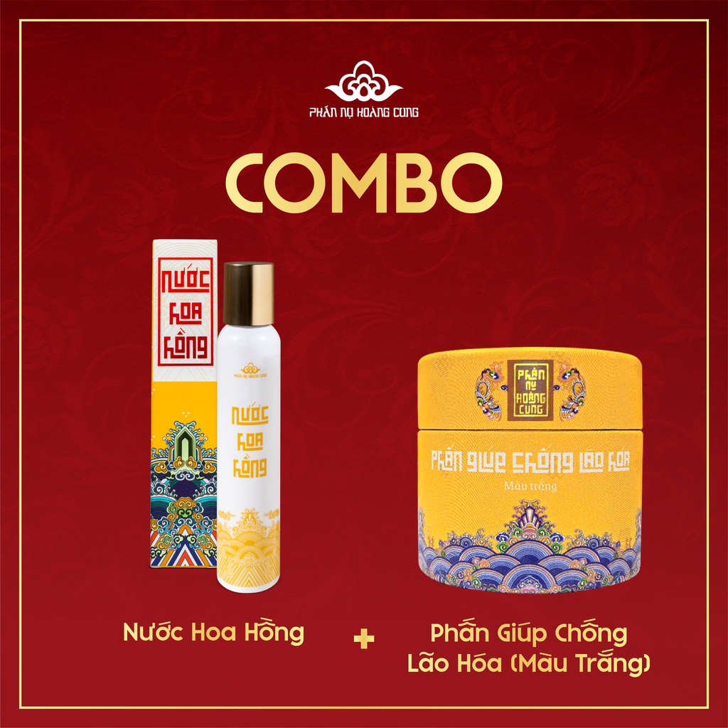 Combo Hương Sắc Phấn Nụ – Phấn Chống Lão Hóa + Nước Hoa Hồng Se Khít Lỗ Chân Lông 120ml