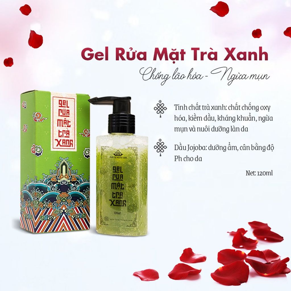01 - Gel Rửa Mặt Trà Xanh Phấn Nụ Hoàng Cung Dung Tích 120ml