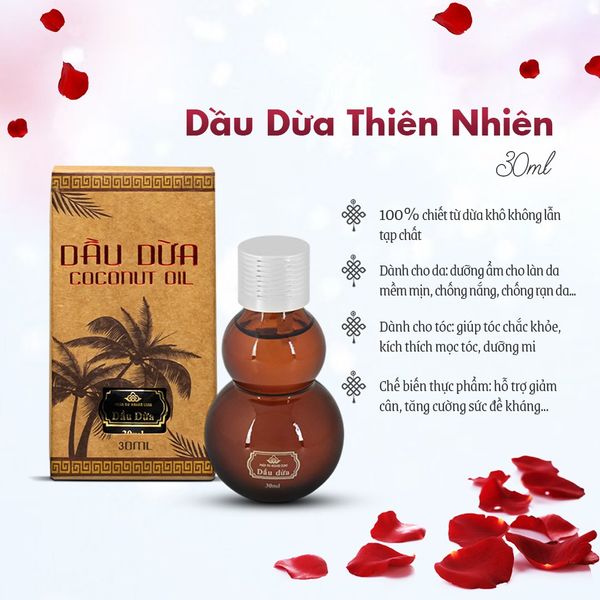 Dầu Dừa, Nguyên Chất, Phấn Nụ Hoàng Cung, Tinh Khiết Ép Lạnh, Dưỡng Da