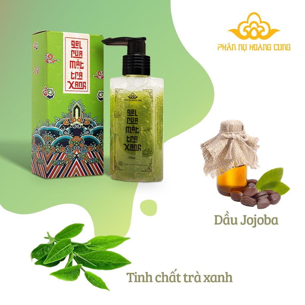 01 - Gel Rửa Mặt Trà Xanh Phấn Nụ Hoàng Cung Dung Tích 120ml