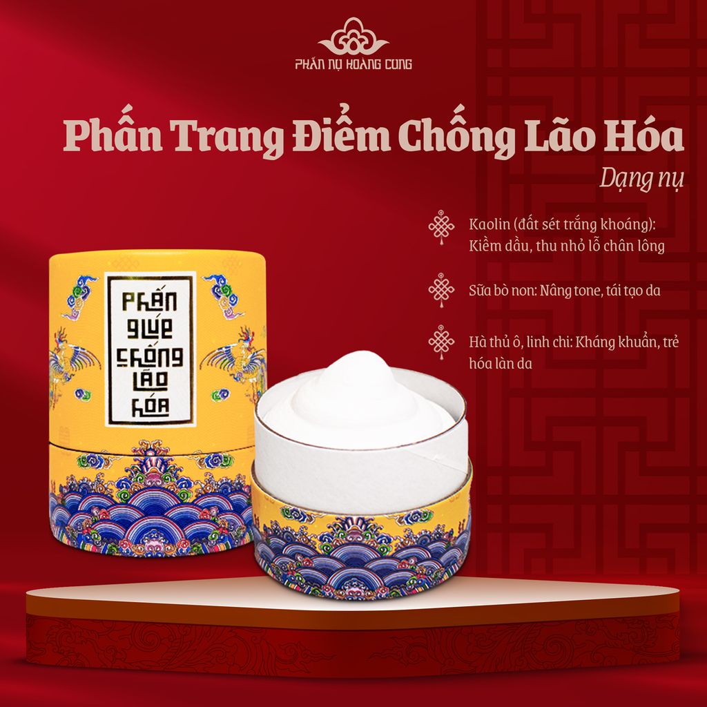 Combo Kem Dưỡng Ẩm + Phấn Chống Lão Hóa + Phấn Má - PHẤN NỤ HOÀNG CUNG (Phiên Bản Lưu Niệm)