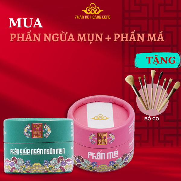 Bộ Đôi Phấn Ngừa Mụn + Phấn Má Phấn Nụ Hoàng Cung