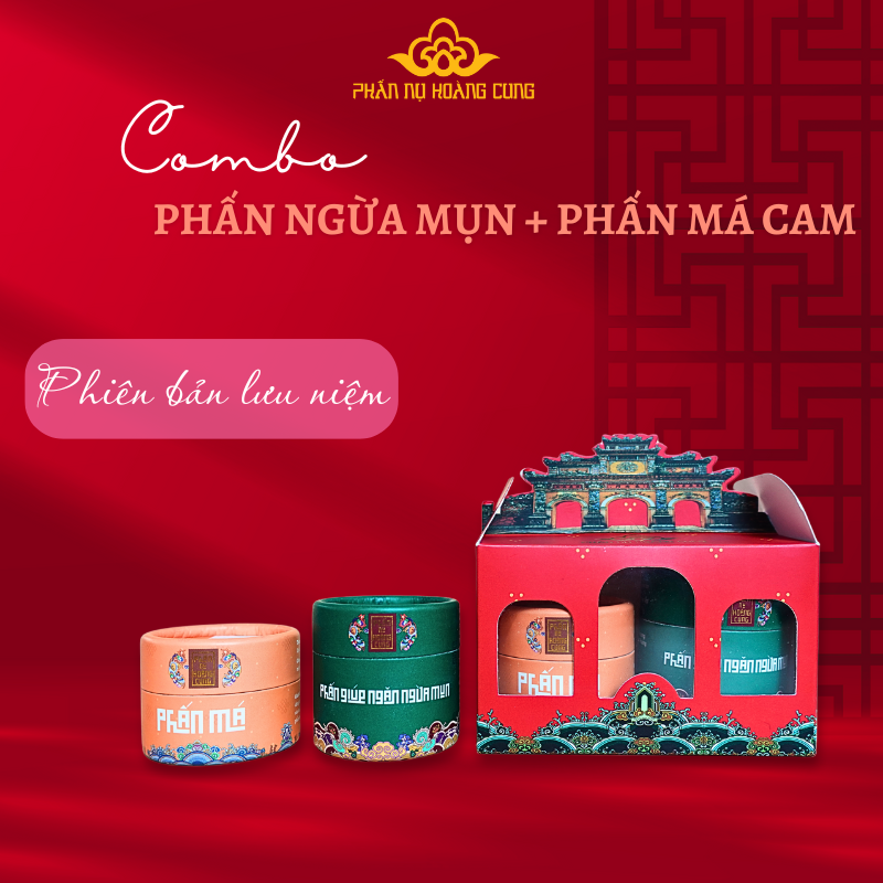 Combo Trang Điểm Phấn Ngừa Mụn + Phấn Má - PHẤN NỤ HOÀNG CUNG (Phiên Bản Lưu Niệm)
