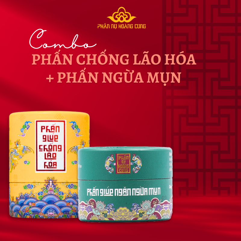 Combo Dưỡng Da Phấn Chống Lão Hóa + Phấn Ngừa Mụn - PHẤN NỤ HOÀNG CUNG