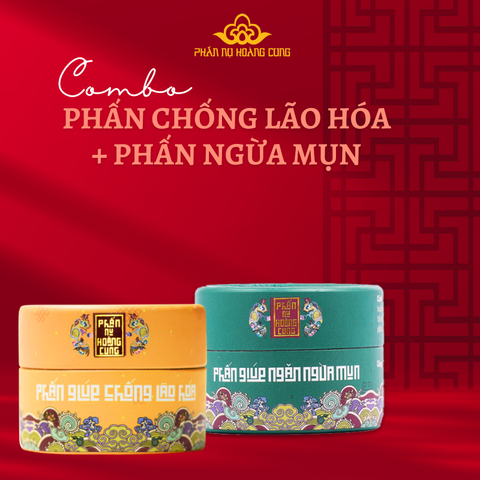 Combo Dưỡng Da Phấn Chống Lão Hóa + Phấn Ngừa Mụn - PHẤN NỤ HOÀNG CUNG