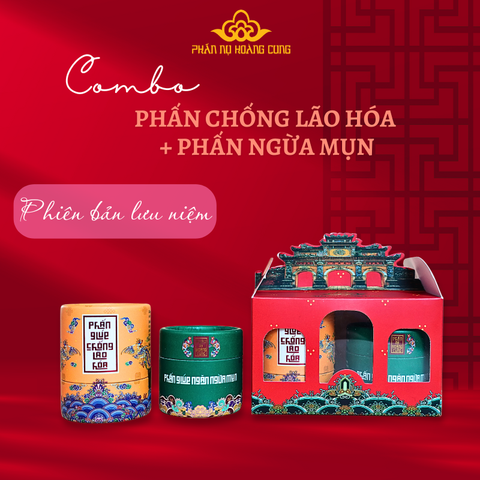 Combo Dưỡng Da Phấn Chống Lão Hóa + Phấn Ngừa Mụn - PHẤN NỤ HOÀNG CUNG (Phiên Bản Lưu Niệm)