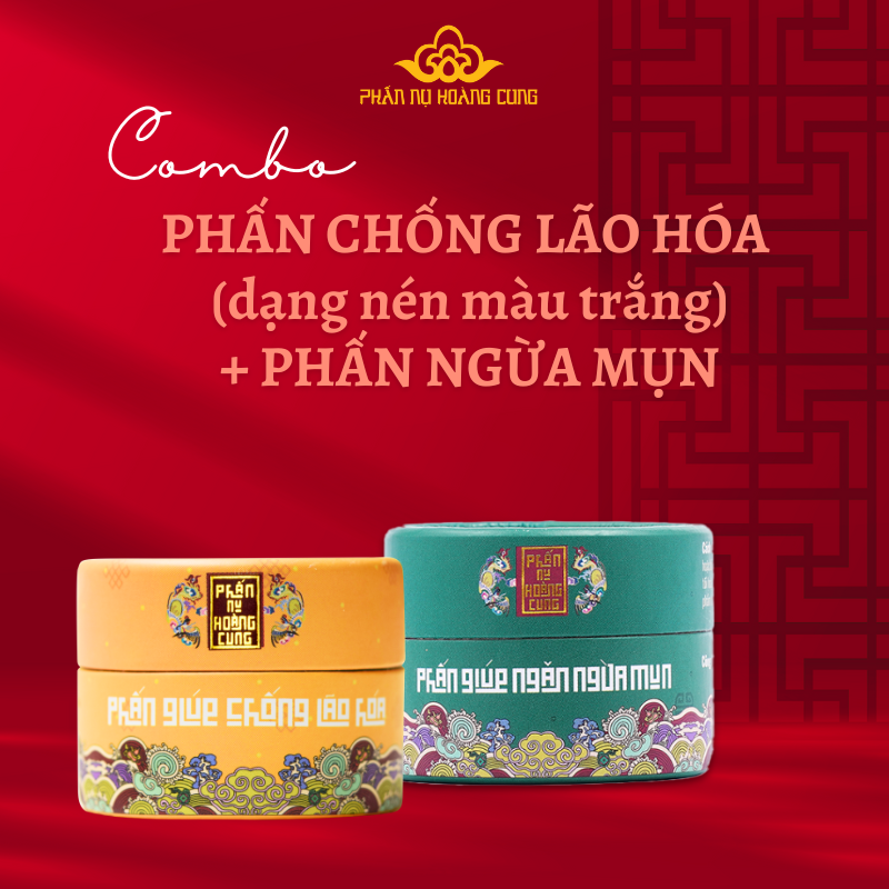 Combo Dưỡng Da Phấn Chống Lão Hóa + Phấn Ngừa Mụn - PHẤN NỤ HOÀNG CUNG (Phiên Bản Lưu Niệm)