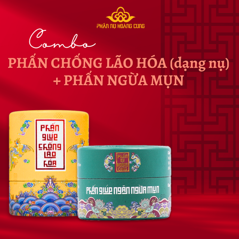 Combo Dưỡng Da Phấn Chống Lão Hóa + Phấn Ngừa Mụn - PHẤN NỤ HOÀNG CUNG (Phiên Bản Lưu Niệm)