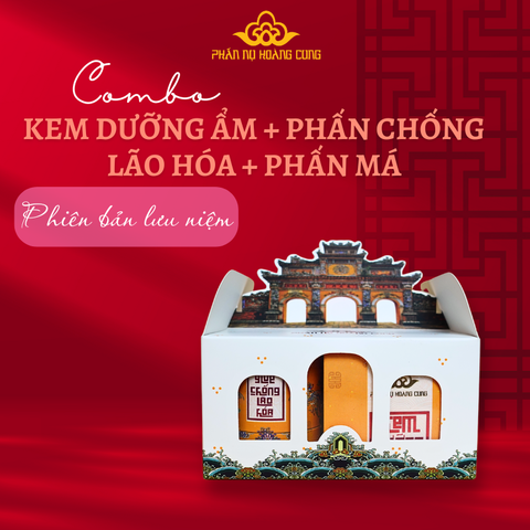 Combo Kem Dưỡng Ẩm + Phấn Chống Lão Hóa + Phấn Má - PHẤN NỤ HOÀNG CUNG (Phiên Bản Lưu Niệm)