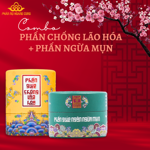 Combo Dưỡng Da Phấn Chống Lão Hóa + Phấn Ngừa Mụn - PHẤN NỤ HOÀNG CUNG