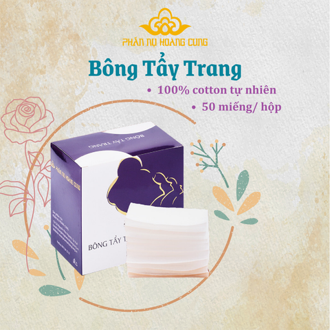 Hộp 50 Miếng Bông Tẩy Trang Phấn Nụ Hoàng Cung