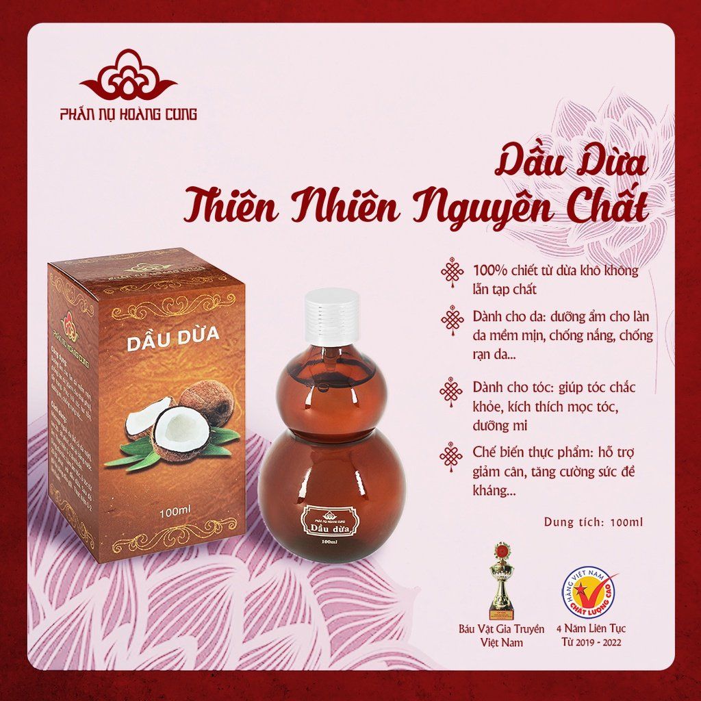 Dầu Dừa Nguyên Chất Phấn Nụ Hoàng Cung