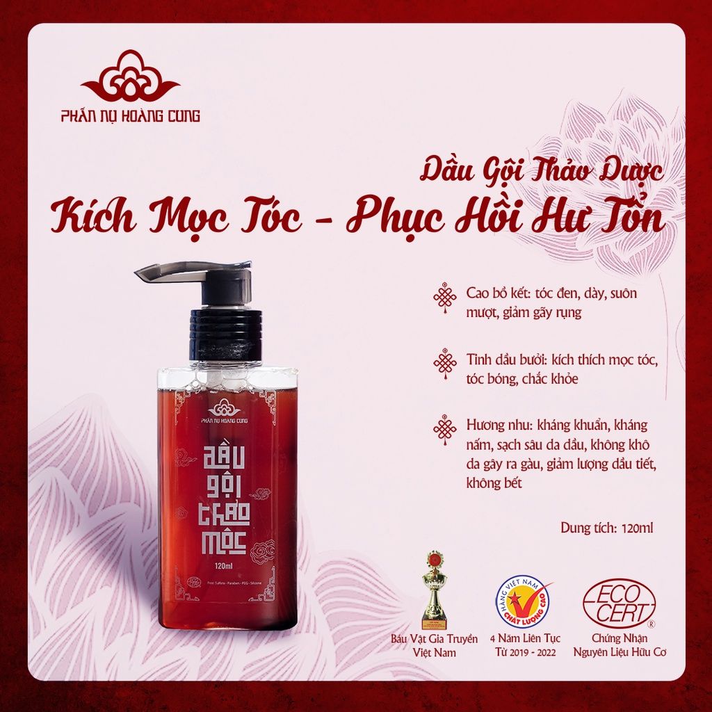 Dầu Gội Thảo Mộc Phấn Nụ Hoàng Cung Dung Tích 120ml