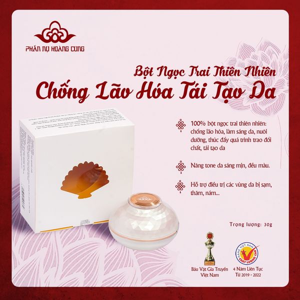 Bột Ngọc Trai, Nguyên Chất Thiên Nhiên, Phấn Nụ Hoàng Cung, Dung Tích