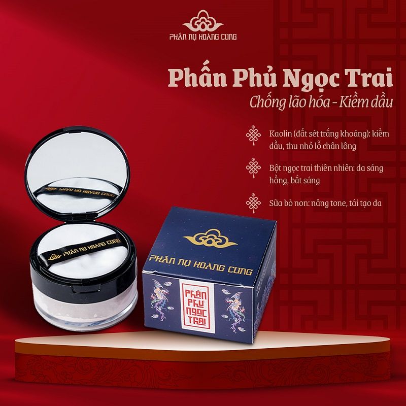 Combo Trang Điểm Phấn Phủ Ngọc Trai + Phấn Má - PHẤN NỤ HOÀNG CUNG