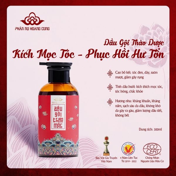Dầu Gội Thảo Mộc, Phấn Nụ Hoàng Cung, Thiên Nhiên Kích Mọc Tóc, Dung T