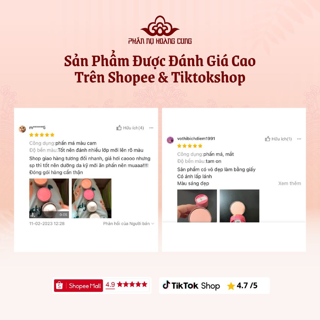 Phấn Má Cam Mịn Nhẹ Cho Lớp Makeup Tươi Tắn Tự Nhiên 25G -  Phấn Nụ Hoàng Cung