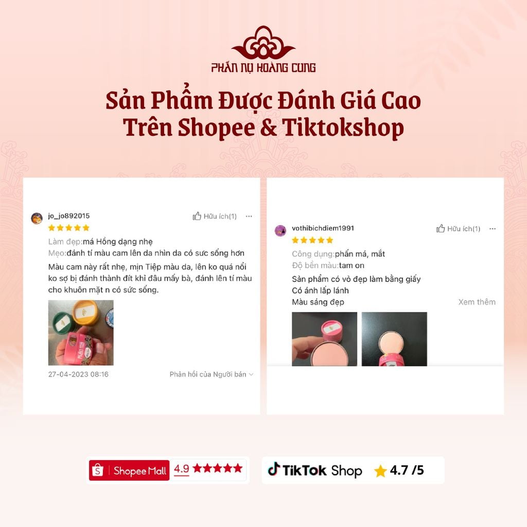 Phấn Má Cam Mịn Nhẹ Cho Lớp Makeup Tươi Tắn Tự Nhiên 25G -  Phấn Nụ Hoàng Cung