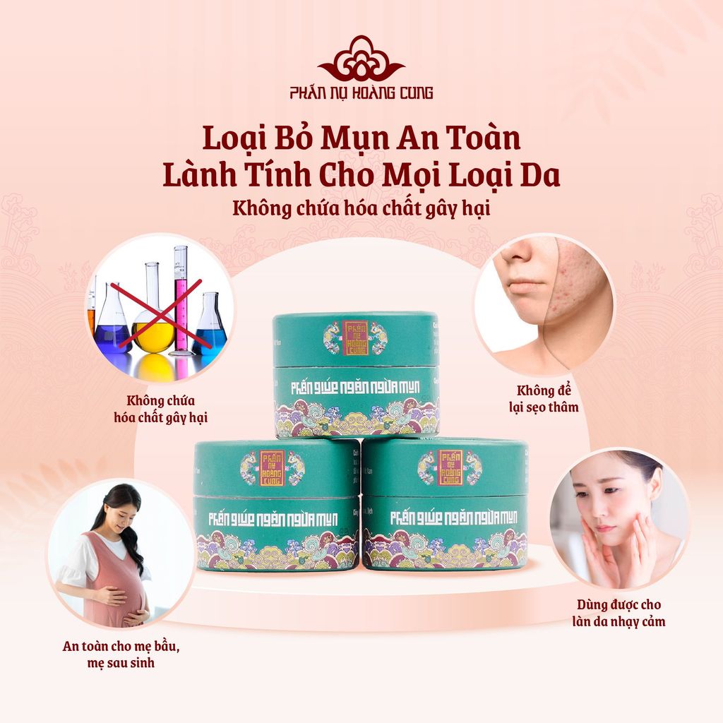 Phấn Ngừa Mụn Cho Làn Da Sạch Mụn, Sáng Mịn 25G - Phấn Nụ Hoàng Cung