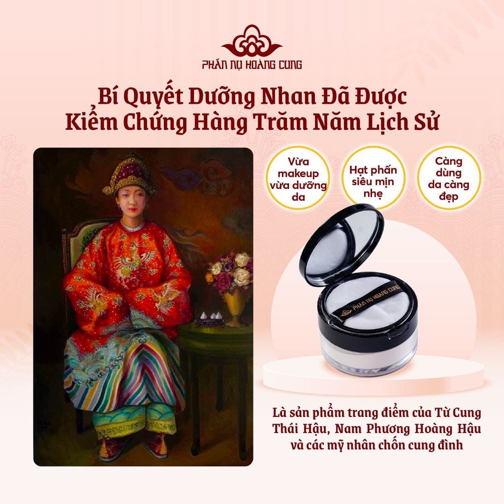 Phấn Phủ Ngọc Trai Phấn Nụ Hoàng Cung Trọng Lượng 25g