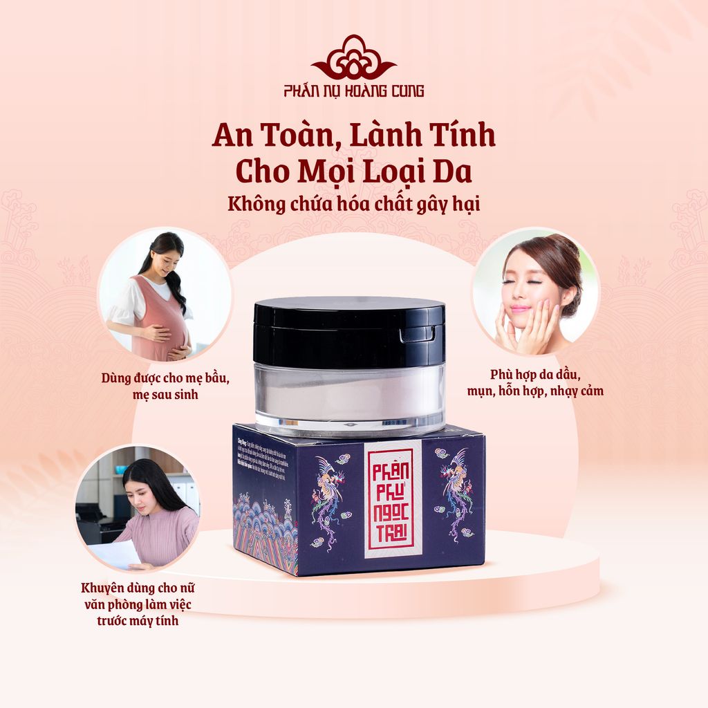 Phấn Phủ Ngọc Trai Phấn Nụ Hoàng Cung Trọng Lượng 25g