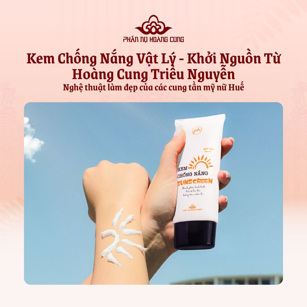 Kem Chống Nắng Vật Lý SPF50+ PA+++ Dưỡng Da Kiềm Dầu 60G - Phấn Nụ Hoàng Cung