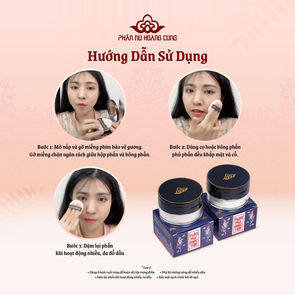 Phấn Phủ Ngọc Trai Phấn Nụ Hoàng Cung Trọng Lượng 25g