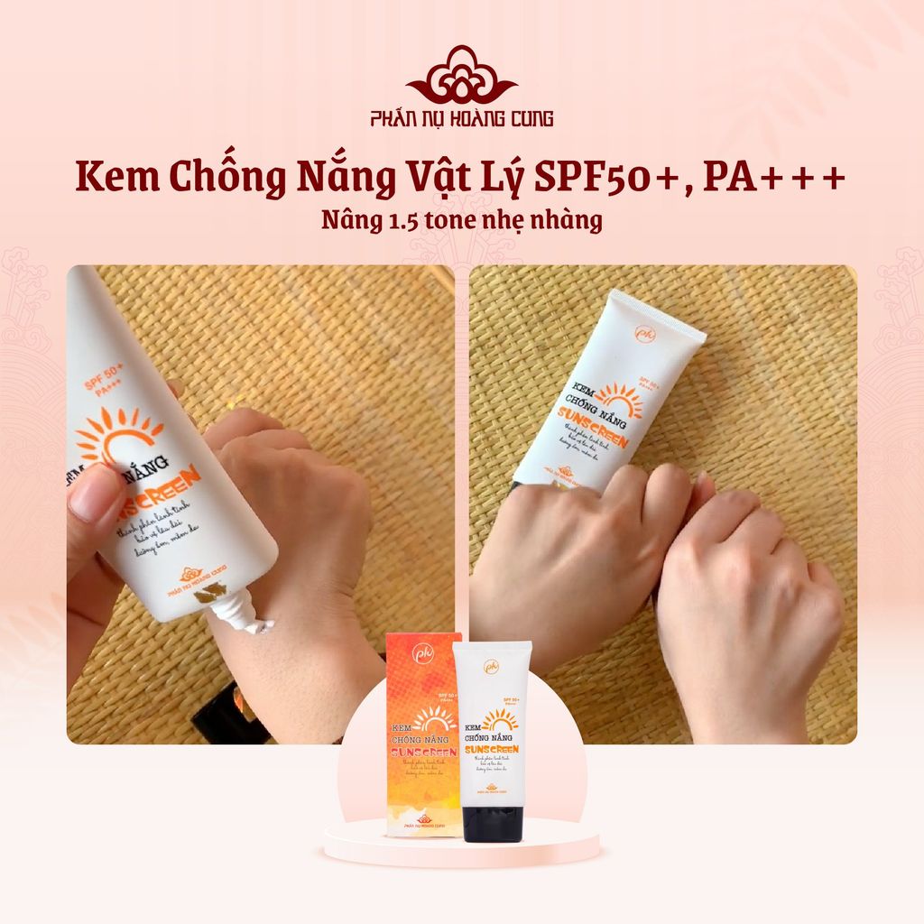 Kem Chống Nắng Vật Lý SPF50+ PA++++ Dưỡng Da Kiềm Dầu 60G - Phấn Nụ Hoàng Cung