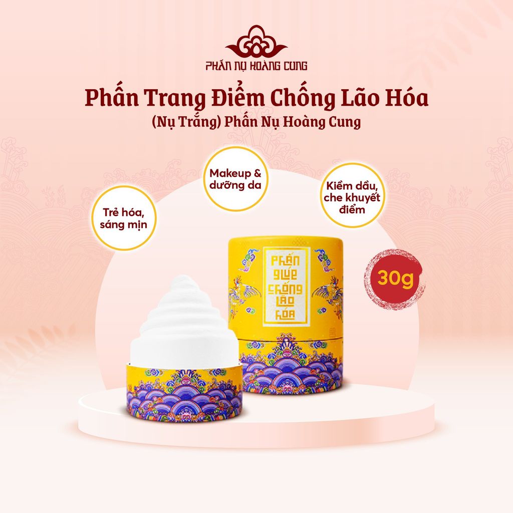 Phấn Nụ Trang Điểm Chống Lão Hóa Cho Làn Da Sáng Mịn 30G (Nụ Trắng) -  Phấn Nụ Hoàng Cung