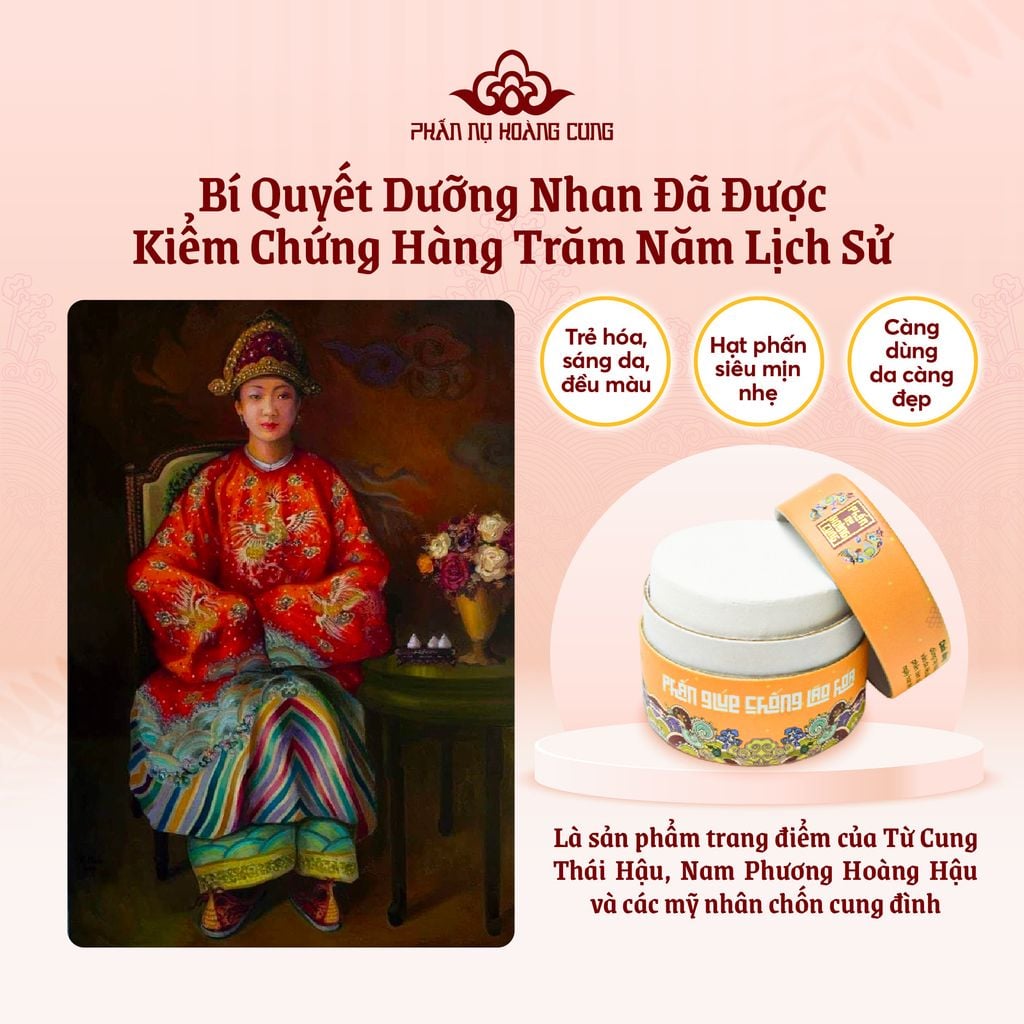 Phấn Nén Trang Điểm Chống Lão Hóa Cho Làn Da Sáng Mịn 25G (Màu Trắng) - Phấn Nụ Hoàng Cung