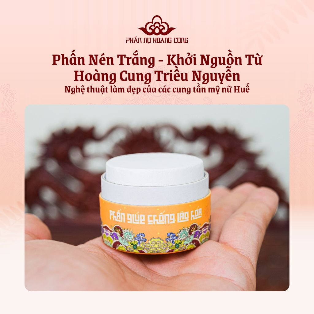 Phấn Nén Trang Điểm Chống Lão Hóa Cho Làn Da Sáng Mịn 25G (Màu Trắng) - Phấn Nụ Hoàng Cung