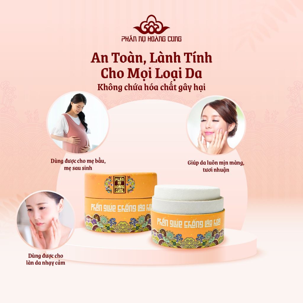 Phấn Nén Trang Điểm Chống Lão Hóa Cho Làn Da Sáng Mịn 25G (Màu Trắng) - Phấn Nụ Hoàng Cung