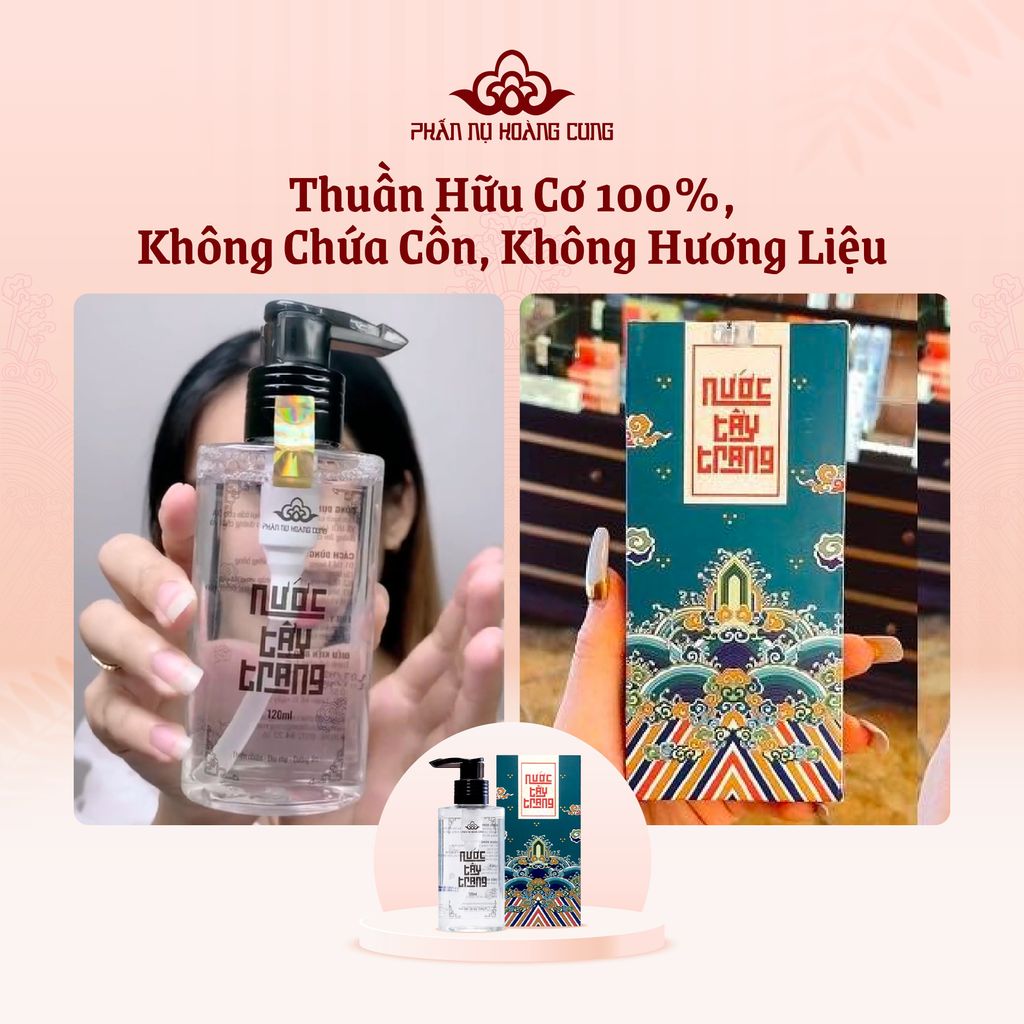 Nước Tẩy Trang Organic Sạch Sâu Dưỡng Ẩm Không Cồn 120ml - Phấn Nụ Hoàng Cung