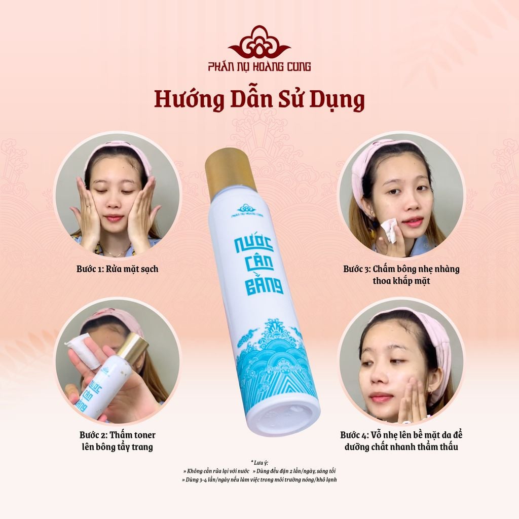 Nước Cân Bằng Độ Ẩm, Sạch Sâu & Trẻ Hóa Da 100ml (Toner) - Phấn Nụ Hoàng Cung