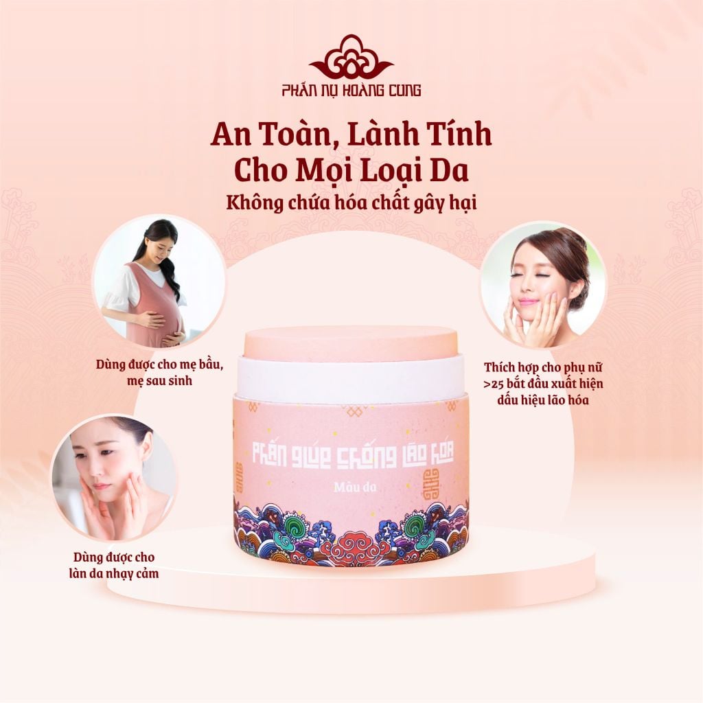 Phấn Nén Trang Điểm Chống Lão Hóa Cho Làn Da Sáng Hồng 25G (Màu Da) - Phấn Nụ Hoàng Cung
