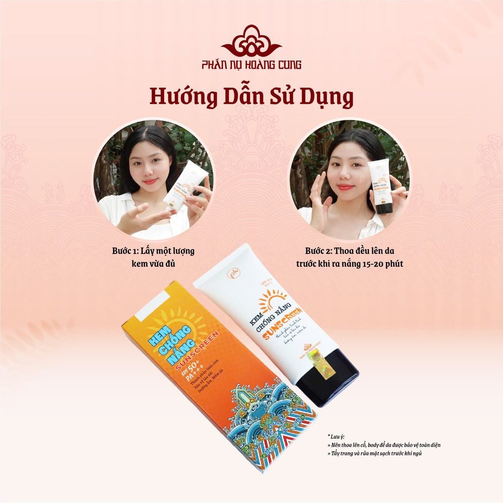 Kem Chống Nắng Vật Lý SPF50+ PA+++ Dưỡng Da Kiềm Dầu 60G - Phấn Nụ Hoàng Cung