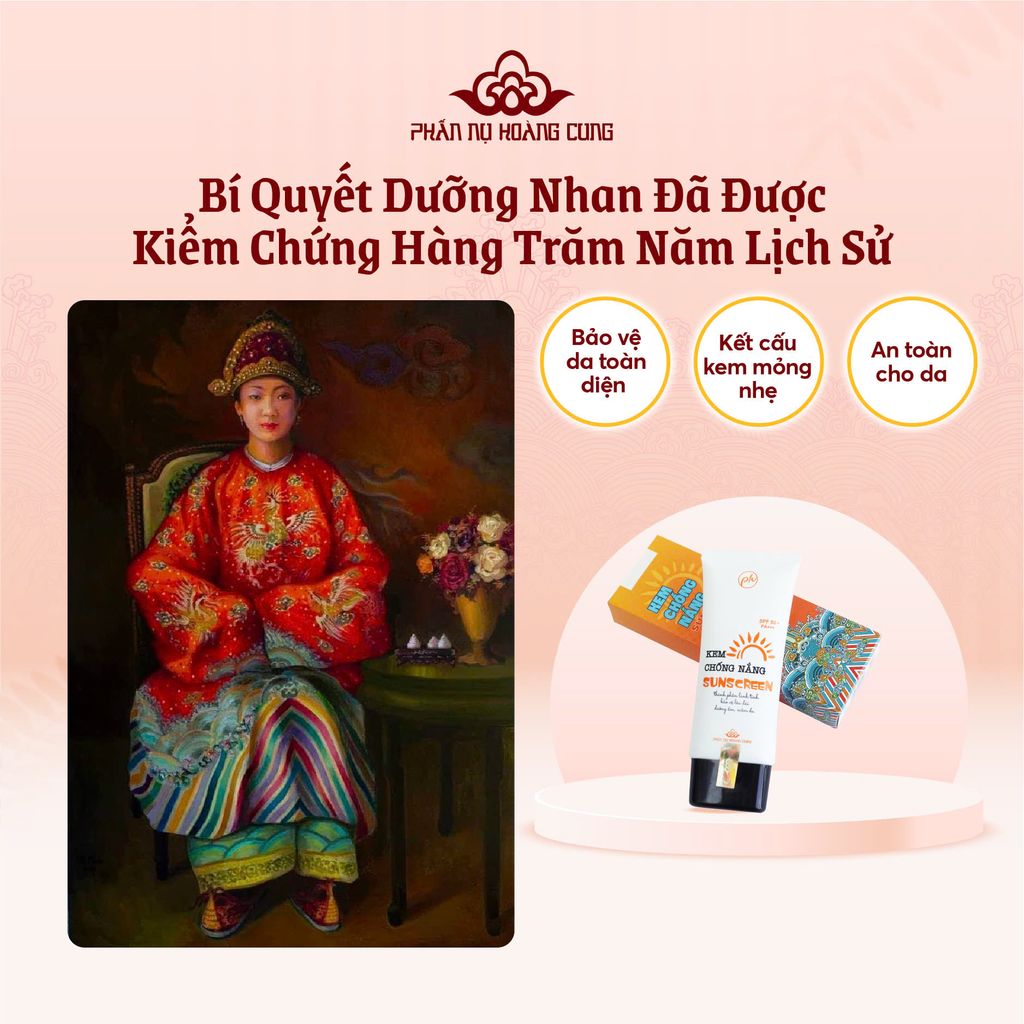Kem Chống Nắng Vật Lý SPF50+ PA+++ Dưỡng Da Kiềm Dầu 60G - Phấn Nụ Hoàng Cung