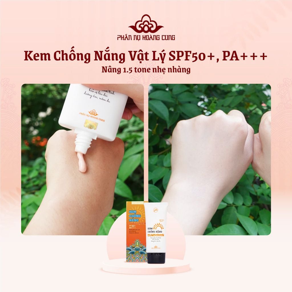 Kem Chống Nắng Vật Lý SPF50+ PA+++ Dưỡng Da Kiềm Dầu 60G - Phấn Nụ Hoàng Cung