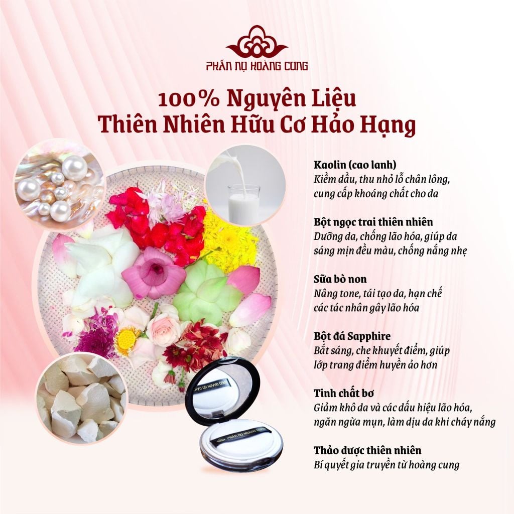 Phấn Phủ Ngọc Trai Phấn Nụ Hoàng Cung size 5g