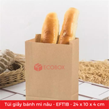  100 Túi giấy bánh mì nâu - EFT1B - 24x10x4 cm 