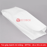  100 Túi giấy bánh mì trắng - EFT1A - 24x10x4 cm 