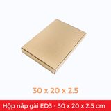  ED3 - 30x20x2.5 cm - Hộp carton dẹt nắp gài 