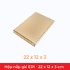  ED1 - 22x12x3 cm - Hộp Carton Dẹt Nắp Gài 