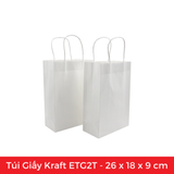  ETG2T - 26x18x9 cm - Túi Giấy Kraft Màu Trắng 