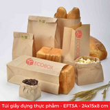  100 Túi Đựng Thực Phẩm Màu Nâu - EFT3A - 24x15x8 cm 
