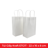 ETG1T - 22x16x8 cm - Túi Giấy Kraft Màu Trắng 