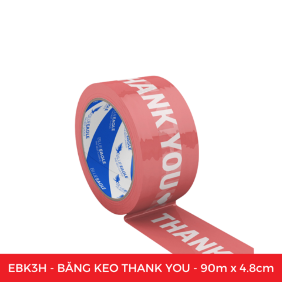  EBK3H - BĂNG KEO THANK YOU MÀU HỒNG - 90m x 4.8cm 