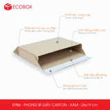  EPB4 – 26x19cm – PHONG BÌ GIẤY CARTON MÀU XÁM 