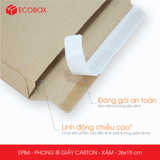  EPB4 – 26x19cm – PHONG BÌ GIẤY CARTON MÀU XÁM 