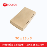  ED31 - 30x25x3 cm - Hộp carton dẹt nắp gài 